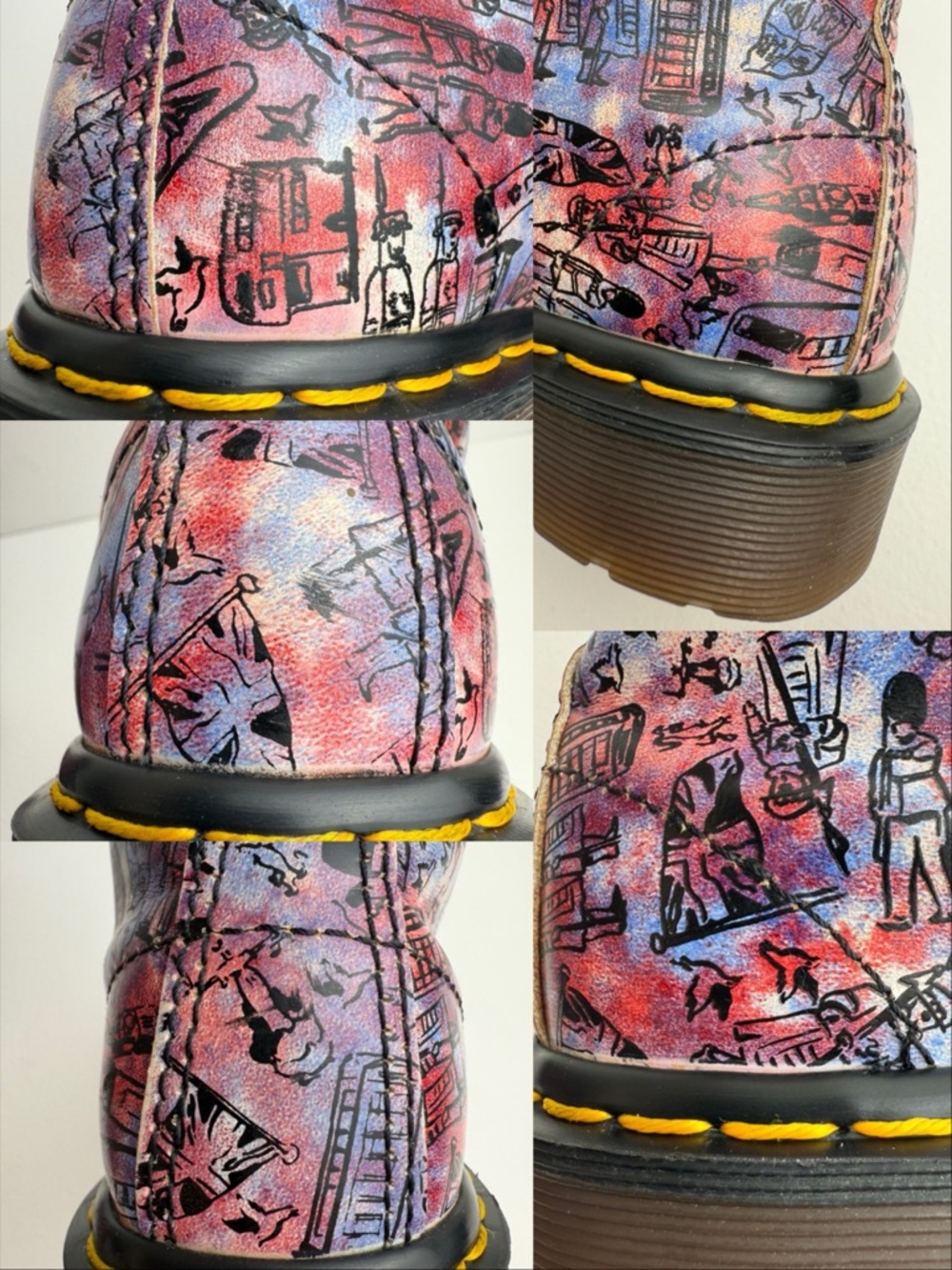 Dr. Martens 1460 Vintage England London Icons Scene Print 8 Eye Boots UK 5 - Picture 15 of 16